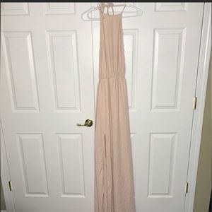 Show Me Your Mumu - Dusty Blush Crisp Heather Halter Maxi Gown